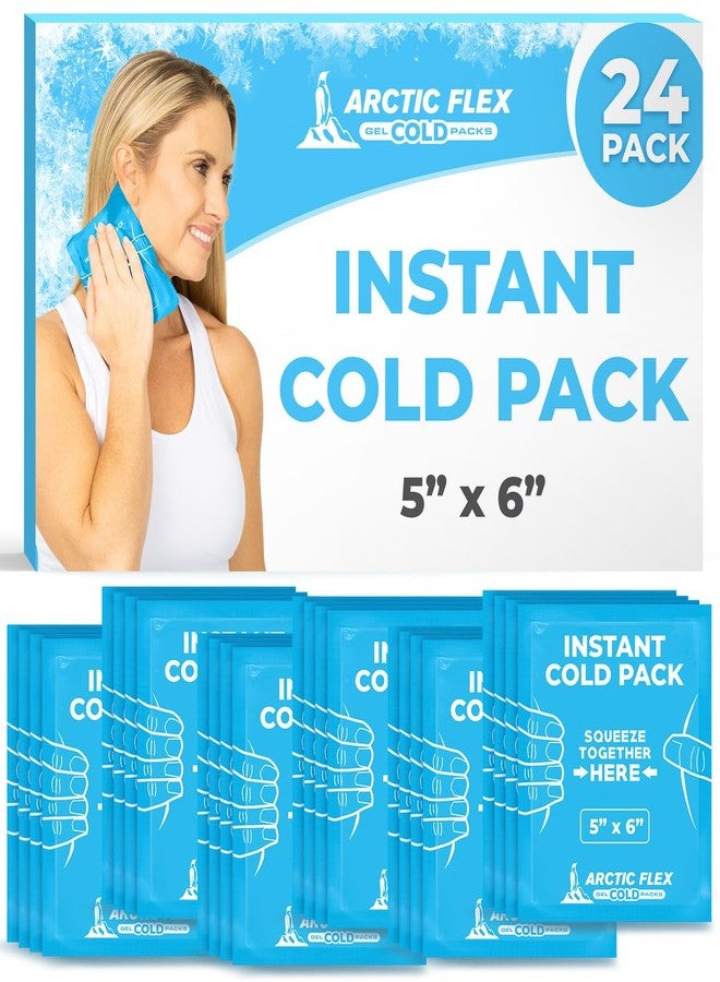 Arctic Flex Instant Ice Cold Pack (5" x 6", 24 Pack) - Portable Disposable Ice Packs for Injuries, Sports, Travel - Bulk Single Use Emergency Quick Cold Compress - First Aid Breakable Cold Treatment - Image 1